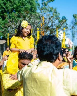 Hari Teja Instagram - Haldi 🌻💛🌼 

Memories for life… family is everything 🥰🥰 

Chelli Pelli ❤️ 

Thanks a lot @laxmi_design_studio_usa for creating a beautiful combination outfits for me Deepu n papa 💛 we absolutely loved ur work …. 

#haldiceremony #family #happiness #celebration #photographylovers ❤️❤️ 

PC: @krishnatejah 🌼🌼