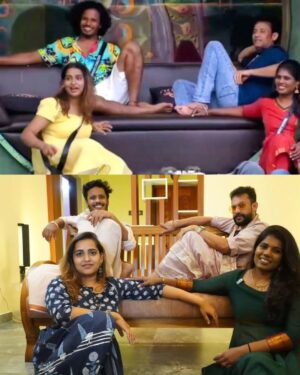 Jacqueline Fernandas Instagram - When we got to recreate the most iconic Sofa Gang frame ❣️

That "Frame ah paarunga ji. Adhaana da.. adhey dhan.... "

#sofagang #bigbosstamil8