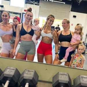 Jade Mead Instagram - ✨ Balancing workouts, motherhood, work, and everything in between! With my strong mummas this morning, making time and pushing through one spicy Saturday Sweat class together! 
Nothing better than training alongside these incredible women I’ve admired for years, with our little cheer squad watching ✨
@fitstop_joondalup
