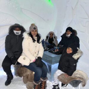 Jenna Pollard Instagram - Memories made ❤️ such a magical time on this trip 🇫🇮✨🙌🏼 @kieron.pollard55 @kaiden.pollard__ #lapland #santavillage #snowmanworld #icerestaurant #huskyride #reindeersleighride #meetingwithsanta #articcircle #northernlights #family #fun #love #thankful