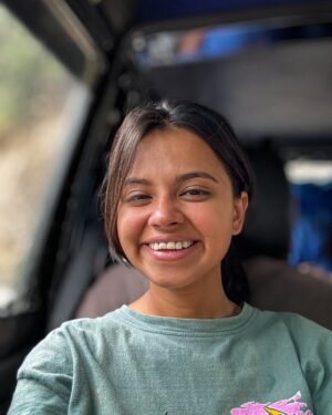 Jhanvi Bhatt Instagram - On the road to Kashmir!🏔️ We took the world’s most dangerous route from Manali to Kishtwar ✨🤌🏻. Crossed beautiful villages, diverse landscapes, tough terrains, and sparkling streams. This is my longest road trip yet—can’t wait to share everything happening here! 🔥✨