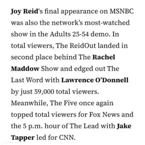 Joy Reid Instagram - Thank you #reiders fam! ❤️❤️❤️🫶🏿🫶🏿🫶🏿
.
Repost from @jasonreid234 
•
BOOM @joyannreid My Queen!💥 Number one in the Demo. That’s what’s up! #westandwithjoy