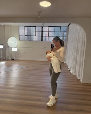 Katrina Scott Instagram - Carmen turned 2 months old today… and I’m pretty sure her first words will be KSL 🥹 The second and last slide are the first pics I took with her in my belly at 6 weeks 🤍 

I still can’t believe this wild ride. If you had told me we’d be building a fitness studio and launching an app while chasing after our two daughters— all while pregnant and bringing home a newborn— I would have thought I was dreaming. ☁️ From our positive pregnancy test to anxiously waiting for her heartbeat, her first kicks at the studio and creating the app, she’s been a guiding light for our family. 

Sometimes life’s biggest surprises end up being the biggest blessings. I am just so thankful for family, our daughters, to be teaching in the studio, Brian, and all of you 🙏🏼 

Happy 2 months baby Carmen ♾️