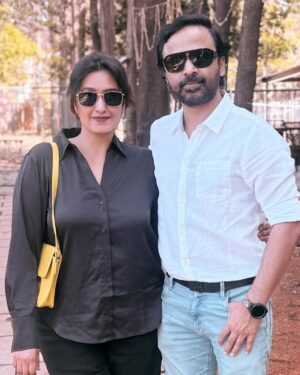 Kavitha Nair Instagram - Both wearing their favourite colours.