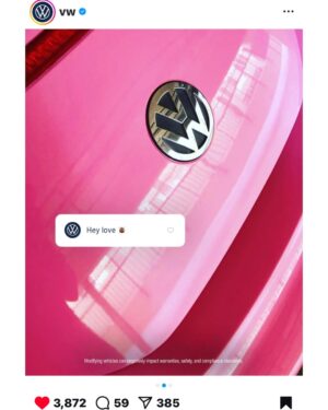 Kitten Kay Sera Instagram - My car is cool .. 💗🩷 @vw posted a pic today for Valentines Day! Follow @pinkestcar 
📷 by @kittenkaysera
