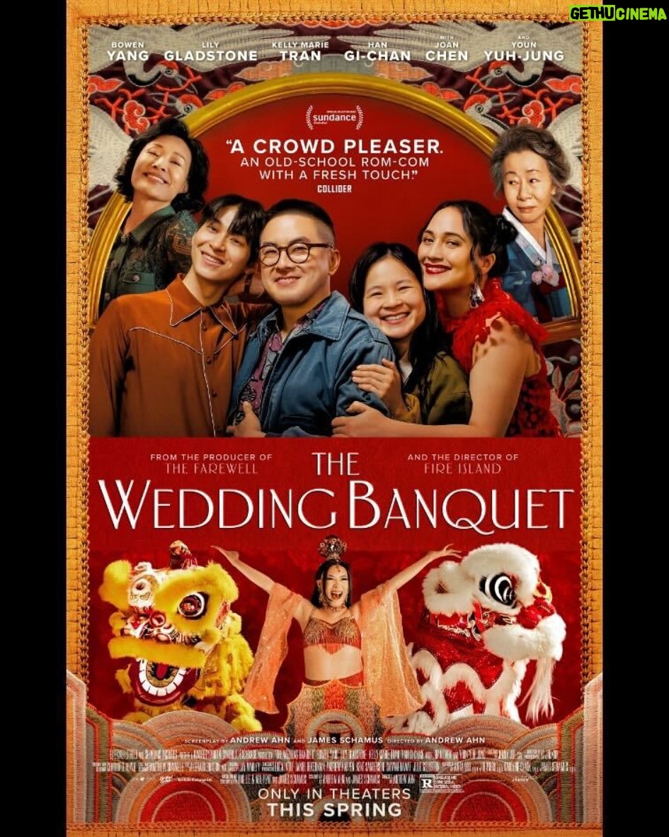 Lily Gladstone - 15.9K Likes - Pretty obsessed with the new poster that dropped today. Trailer coming Monday!!! Love this cast, this crew, this film and the family it created on and off screen. @weddingbanquetmovie @bleeckerstfilms @andrewahnfilms @kellymarietran @fayedunaway @han_gi_chan @_joanchen_ @bobojle