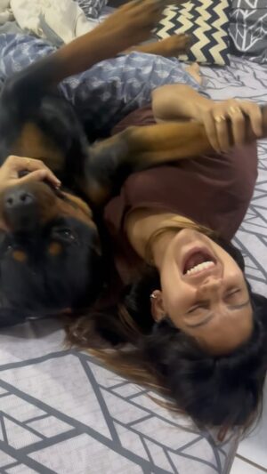 Mahima Nambiar Instagram - Never a dull moment with them ❤️

#mybabies #cuteboy #rottweiler #rottweilerbaby #home #heaven