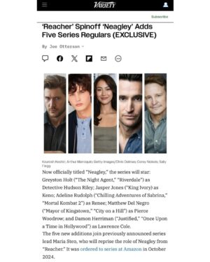Maria Sten Instagram - it’s officially official people! Neagley is happening! 

our creative team has cooked up an incredible show with such a stellar cast and I can’t wait to share more details as we continue production… all I can say for now is welcome to Neagley’s world. it’s time for coco pops!!

#Neagley