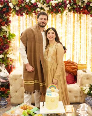 Mariyam Nafees Instagram - • Godh Bharai 🧡

That’s all a Nano celebrating her grandchild 🥹

This beautiful intimate evening wouldn’t have been possible without my dream team. These people have been part of our lives from our Dua-e-Khair and some from even before 🫶🏻

Thank you for making the most gorgeous jora in literally two days @zartashcouture 
@mahi_khan_burki 🥹 LOVE YOU!

@mahasphotographyofficial we can’t imagine our special days not being captured by you. Right emotions and feels every-single-time. You know we love you! 

@arjinnovation our go-to duo in Islamabad. From our shaadi to godh-bharai - we just tell them the occasion and they look after everything. You guys are amazing! 🫶🏻

@faizas.salon for my hair and makeup - always! Just the way I want it 😘 

@hajiyahyaghulamghausjewellers there’s a reason you’re our khandaani jewellers ☺️ epic pieces for epic events!

Amaan’s attire by the amazing @amiradnanofficial 

| #AmYam | Godh Bharai | Coming Soon | MashAllah | Alhamdulilah |