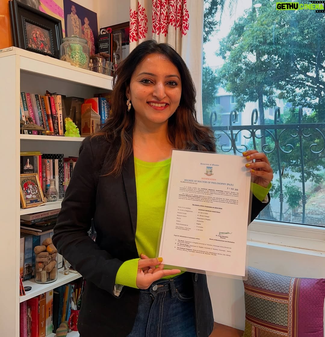 Meghana Gaonkar - 11.9K Likes - Presenting to you all⦠Dr. Meghana Gaonkar š so proud of this woman!
The journey of PhD for the last 6 years (more than that) wasnāt an easy one but I am strong-willed when I take up something passionately & make sure I commit & complete it with dedication. So this one is truly special!