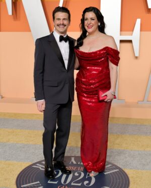 Melanie Lynskey Instagram - Some nights really feel like a fairytale and last night at the #vanityfairoscarparty was one of them. Huge thanks to @vanityfair and @radhikajones for inviting us. 
And THANK YOU to @csiriano for the dress of my dreams- Christian your generosity, talent, and commitment to making a woman look and feel as beautiful as possible never fails to astonish me. I am so grateful. 
Thank you @martinkatzjewels for these beautiful diamonds!! I am so lucky to get to play princess for a night. We love you @periellenb. 
Absolute dream team @misha_rudolph_stylist planning this look to perfection and my angels @marcusrfrancis and @stephensollitto going above and beyond to make this night so special for me and making me feel so pretty. @nailsbyshige this manicure is so beautiful I started wearing gloves to do the dishes to protect it!! 
Thankyou so much to the wonderful @aimeecarpenter17 for this perfect @tylerellisofficial bag. 
Look at this dreamboat I’m married to in his beautiful @gucci tuxedo and @martinkatzjewels cufflinks. Dring you’re so fun!! Thank you for carrying my sneakers and then carrying my heels when I changed into said sneakers. 
Such a fun night seeing friends and eating the world’s best pizza courtesy of @evanfunke and now I’m about to have a lovely nap with Mark R. I’m the luckiest person in the world. @gettyentertainment #vfoscars