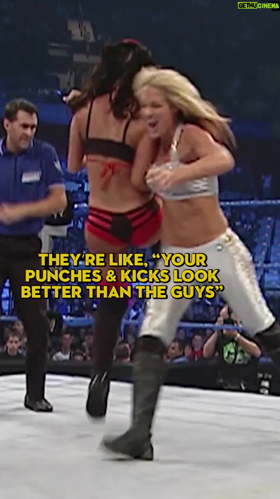 Michelle Leigh Calaway - 26K Likes - They had to redo their match because it looked too.. good?! #wwe #wrestling #michellemccool #victoria