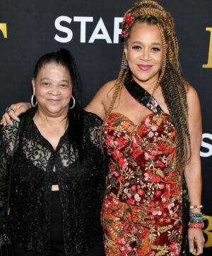 Michole Briana White Instagram - Happy birthday to the real Lucille! 🎉🎂🎂🥳🎈I love you so much beautiful Queen! May this year bring astounding peace to you and your family and surround you with harmonious abundance. May love, light and calm wash over you all and may your every need and beyond always be met. And so it is! Forever grateful for you. Love always michole😘💨💨♥️ @realbigmeechmom 

The first photo is first premiere of 
BMF Season 1! The other 2 are the day we first met in person! 😍🥹 We laughed and we cried. It was like we knew each other for a lifetime.  #loveis #real #familymatters 
Premiere designer/stylist @tiffanystylecurator 
Mkup @quintessencemua 
Hair @missyforney 
Twists @stylesbyvash
@lilmeechbmf