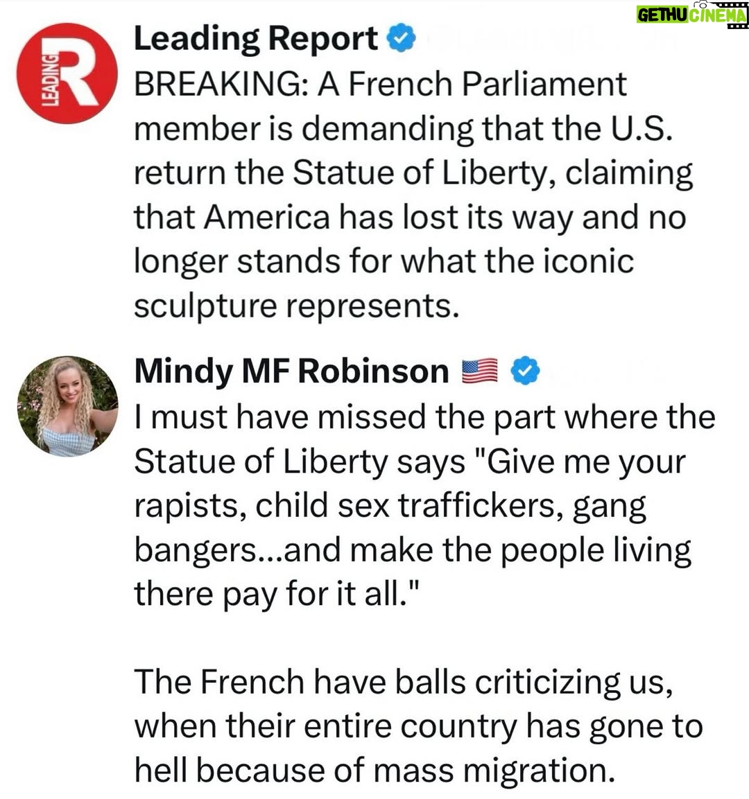 Mindy Robinson - 4.2K Likes - Good luck repossessing it too...on account of the French being so well known for their "bravery" in battle and all.