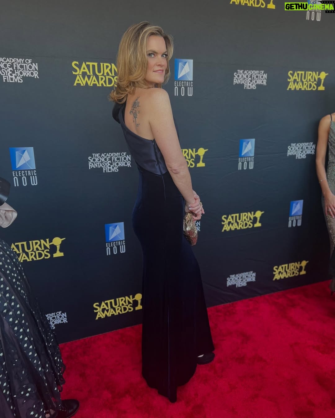 Missi Pyle - 3K Likes - Hi Bffs!! I went to the Saturn awards couple weeks ago to present an award with our bff @mrdrewscott who is a darn good writer (and performer) of jokes.
Also my gorgeous and talented roommate @allie.raeeeee did my hair and @kourt_cain, goddess of all things beauty, did my makeup!! Also also our other bff @jenevieve_marshall was my plus one lady and we enjoyed many shenanigans and ended the night with a *mostly delightful tarot card reading!
*The tower was the last card, in which people are hurling themselves off of a burning building, but, the cool thing is there’s a crown- like a royal crown- being cast from the top of the tower, as if some monarchy is being evicted, which perhaps, could mean in the end, all will be well ! Have a lovely Valentine’s Day Bffs! Dress by @aquabrandofficial shoes and jewelry by: my closet