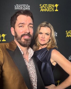 Missi Pyle Instagram - Hi Bffs!! I went to the Saturn awards couple weeks ago to present an award with our bff @mrdrewscott who is a darn good writer (and performer) of jokes. 
Also my gorgeous and talented roommate @allie.raeeeee did my hair and @kourt_cain, goddess of all things beauty, did my makeup!! Also also our other bff @jenevieve_marshall was my plus one lady and we enjoyed many shenanigans and ended the night with a *mostly delightful  tarot card reading! 
*The tower was the last card, in which people are hurling themselves off of a burning building, but, the cool thing is there’s a crown- like a royal crown- being cast from the top of the tower, as if some monarchy is being evicted, which perhaps, could mean in the end, all will be well ! Have a lovely Valentine’s Day Bffs!  Dress by @aquabrandofficial  shoes and jewelry by: my closet