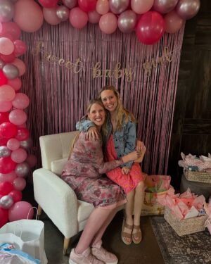 Missy Franklin Instagram - We ARE ready for you baby girl🩷 

The most special morning being sprinkled with endless love from the most thoughtful community out there. I am so thankful to @kthoff7 and @colleenta2 for offering to throw me such a gorgeous sprinkle, and so thankful to everyone who spent their morning loving on me and our second little girl. 

There are so many thoughts and emotions these final weeks but overwhelming all of them is GRATITUDE. Because of my people and this family that we are growing and bring her into. 

And of course, one of my own highlights was having my three week old nephew there, so major shout out to my SIL @carocbergy who is absolutely crushing this first time mom thing and thriving enough to bring herself and a baby to a party at three weeks postpartum😅🙏🏼