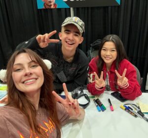 Miya Cech Instagram - thank you @fanexpovancouver for letting me crash my first convention! i had a blast meeting fans (you guys are real ones for recognizing me 🥹) and hanging with @gordoncormier_official and @michaelamostly. honestly couldn’t ask for a better toph 1.0 to show me the ropes and welcome me into this fandom. this avatar family is everything. love you so much and can’t wait to see you soon! we are melon lord! 💚🫶