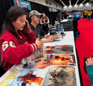Miya Cech Instagram - thank you @fanexpovancouver for letting me crash my first convention! i had a blast meeting fans (you guys are real ones for recognizing me 🥹) and hanging with @gordoncormier_official and @michaelamostly. honestly couldn’t ask for a better toph 1.0 to show me the ropes and welcome me into this fandom. this avatar family is everything. love you so much and can’t wait to see you soon! we are melon lord! 💚🫶