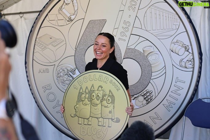 Myf Warhurst - 5K Likes - You know youāve made it when youāre on a coin, hey @royalaustmint. Admittedly itās a mock up (not the real deal) and itās me in dog form as Aunt Trixie @officialblueytv but I reckon itās as close as Iāll ever get so Iāll take it! Thank you to the beautiful folk at @royalaustmint for including me in their very special 60th anniversary celebrations today in Canberra š