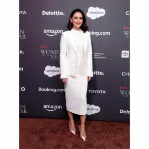 Nazanin Boniadi Instagram - Such an inspiring and empowering day and night, learning from and sharing with trailblazing #women at the @time 2025 Women of the Year Leadership Forum and Gala. 
Congratulations to the extraordinary honorees! And a huge thanks to @jessicasibley, @kellyconniff and the entire TIME team!

Credits:
Makeup: @kirinstagram 
Hair: Mariella @lavitasalonspa 
Gala gown: @carlazampatti 
Gala Jewlery: @levian_jewelry 
Gala evening bag: @kurtgeiger 
Forum outfit: @stjohn 
Forum shoes: @charlesandkeithhh 
Forum jewelry: @kevorkkhatcherian