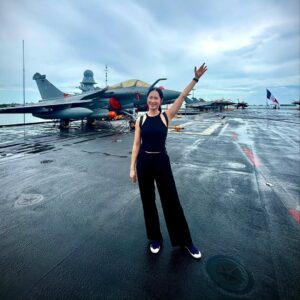 Paige Chua Instagram - It's a great honour to have the opportunity to visit the grand Charles De Gaulle, the flagship of the French Navy. 

We were impressed by the capabilities of the majestic aircraft carrier.  Can you imagine? Over 2000 men and women work on this giant out at sea!
Thank you for the warm welcome, and answering the relentless questions on anything and everything 😁
Wishing you all a safe trip home. 

Fair seas and following winds🫡

Merci @franceinsg 

Lastly, Thank you @tateanzur for this exclusive invite.
