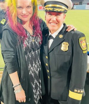 Pauley Perrette Instagram - LAFD CHIEF CROWLEY.
Bad ass #firefighter 
Excellent human.
My Friend. 
Firefighter Family.
#KristenCrowley #LAFDstrong
