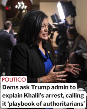Pramila Jayapal Instagram - Mahmoud Khalil’s arrest and attempted deportation are straight out of an authoritarian playbook, not one of elected officials in a democratic society who claim to be champions of free speech.

I’m leading more than 100 House Democrats in demanding answers.