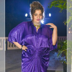 RJ Malishka Instagram - Day 1 hosting Perspectives 2024 and I’m out here proving finance talk can come with a splash of glam! 💎💜
Feeling fierce and fabulous in this dreamy purple number. ✨

Outfit 👗 -  @masumimewawallaofficial  @masumimewawalla 
Styled by - @srishti_k 
Accessories - @azotiique @rahejavarun