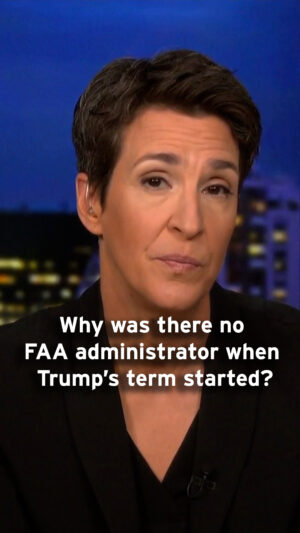 Rachel Maddow Instagram - How Americans ended up without an FAA administrator as Trump came into office - Rachel Maddow tells the story of how the former FAA administrator, Michael Whitaker, fell afoul of Elon Musk and was driven from his position upon Donald Trump taking office. With Trump's negligence toward assembling a competent government, the position remained empty through the deadly mid-air collision Wednesday night. 

Watch clips of the Rachel Maddow Show at MSNBC.com/Rachel