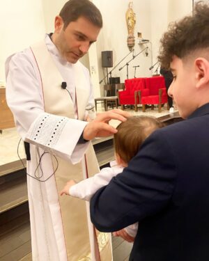 Randa Markos Instagram - God bless my beautiful boy Gabriel on his baptism
