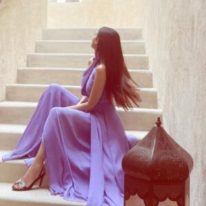 Sadia Khan Instagram - Sometimes you meet someone and you feel like you’ve known them forever and you are one of them my beautiful friend Fariba @maison.novague 
I am in love with these dresses designed by you 💜☔️

#sadiakhan