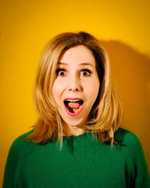 Sally Phillips Instagram - I dont like having my photo taken but I did like hanging out with brilliant #portraitphotographer @riischroer for @telegraph-culture. I’ve sat for her 3 x now and every time it’s been hardly painful at all. Thanks @riischroer, thanks #helenbrown for the generous article, thanks @freddiestoplermakeup for the face and @anniemiallstyling and @feather_and_stitch for the jumper x