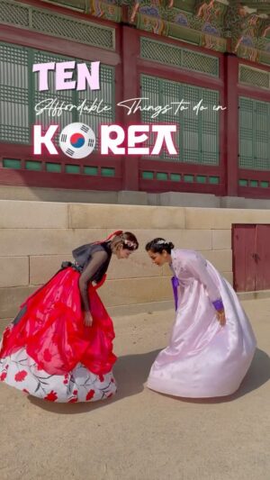 Scherezade Shroff Instagram - Read the caption for more details ⬇️

1. Charms: Find these adorable bag charms at stores like Niu Niu or pretty much anywhere while strolling! They’re super cheap and scream *Korean vibes*

2. Rent a Hanbok: Channel your inner K-drama star! Rent a Hanbok, take a twirl around the city, and snap a million pics before returning it. 

3. Gwangjang Market: Foodies, rejoice! 🐙 From live octopus (if you’re brave) to heavenly veggie snacks, this place is an underrated gem. 

4. Soju & Games: Play Korean drinking games like *Apt-Apt*, *Sam Yuk Gu*, or *Baskin Robbins 21*. Soju   laughs = memories to brag about back home! 

5. Korean Portraits: Get a caricature in that flawless Korean aesthetic. I mean, my skin looked like porcelain 😂 You NEED one for the keeps! 

6. Tea Houses: Cozy up at an aesthetic tea house. We loved Cheong Su Dang in Gyeongju-Si. Trust me, it’s a vibe. 🍵 

7. K-Beauty: Hit up Olive Young for every viral K-beauty product ever. Pro tip: there’s always something new to try! 💄✨ 

8. K-Drama Locations: Relive iconic scenes IRL! 📸 Take pics and challenge your Insta fam to guess the drama. 

9. Norebang Nights: Karaoke in Korea = unmatched. 🎤 Belt out BTS hits and live your K-pop fantasy. 

10. Photobooths: Cute AF photobooths are everywhere. Snap pics with friends and cherish those mini-memories forever. 📸 

#KoreaAdventures #TravelGoals #KDramaFeels #KBeautyObsessed #HanbokHustle #IshitaMangal #SherryShroff #KDramaClub #Korea #koreaitinerary #affordablethingstodo