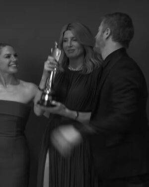 Sharon Horgan Instagram - Thanks to @iftaacademy for a great night.  Such impressive work made this year by Irish talent across the board so was not expecting to get a look in.  But I'm happy for all the Bad Sisters season 2 team.  And I'm really glad I got to talk about my dad who was always so fascinated and impressed by the skills of all the crew who worked in the show. He attended the IFTAs twice and charmed the pants off everyone.  Mum did it by herself this time and I was so very proud.  So preoccupied was I with talking about dad that I managed to forget pretty much everyone including (I think, it's a bit of a blur) the most important member of the team @dearbhlawalsh. Without her the show just wouldn't have been the same or anything like it.  She's the best of the best.  And to all our writers too; Ailbhe Keogan, @karenmcogan, Malcolm Campbell, Perrie Balthazar and @akapaulhoward . 
Huge thanks to all the @mermantvfilm team and to  @appletv especially Jay Hunt and Fiona (Apple) McDermott . We literally couldn't have done it without yee. 
 
Girl thanks coming up;;
Make up; @unafarrellmua 
Hair; @garethbromell 
Skin; @keren_bartov 
Styling; @racheldavisfashionstylist
Dress; @zimmermann 
Shoes; @ginashoesofficial 
Jewellery; @sonia_petroff, @ruhajewellery, @kismetbymilka, @sifjakobsjewellery 
Bag; @august_night.ie 
Emergency surgery; @forestgreenclinic 
#badsisters