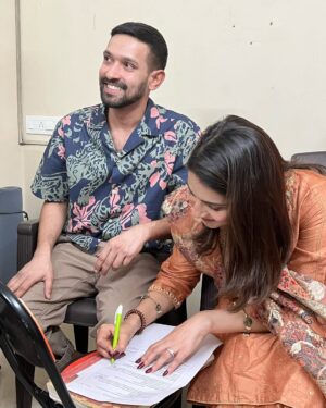 Sheetal Thakur Instagram - Just before tying the knot, we wanted to have a court marriage. And guess what? The marriage officer allotted us Valentine’s Day to seal the deal. Cute. ♥️