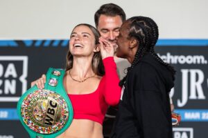 Skye Nicolson Instagram - Yap yap yap and refused to shake my hand.. it’s giving disrespectful! 🙂‍↔️ just make weight and show up please girl so I can give you the beating you’ve been begging for 🙏 AND STILL 👑✨🇦🇺
