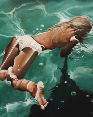 Sophie Morgan Instagram - Fantasising about standing, swimming, floating, and painting right now. Bed rest strikes again….paralysis is a leveler. 

…recommendations on books, music and other routes of mental escape….v welcome..currently drawing and mixing…

Ps. Yep, these are my paintings. Done over the years. Some aren’t finished. Some are for sale. I like painting myself underwater. It’s my happy place.