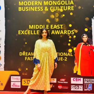 Sowmya Menon Instagram - Thank you @gmhevents for the wonderful honor and recognition at the Modern Mongolia Business & Cultural MiddleEast Excellence Awards 2025. A heartfelt thank you to Ms. Shabnam Kazim Ma'am for this prestigious honour and the genuine love and attention ❤️❤️
Truly happy and honoured to be a part of the amazing @alishapparels family as the showstopper 😇💫

#HonorAndGrateful