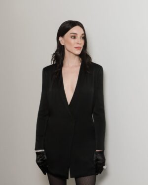 St. Vincent Instagram - An ode to the brilliance of Giorgio Armani, we set out to recreate an iconic ‘90s Armani look, as the album’s aesthetic draws heavily from ‘90s office wear—something Mr. Armani has mastered like no other. 

After exploring the archives, we selected a 1991 ensemble originally worn by Christy Turlington, my favorite 90’s supermodel, and had it remade.

Photographed by Michael Drummond