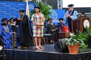 Stacey Plaskett Instagram - Congratulations to Dr. Safiya George on her investiture as UVI's 6th President!

We look forward to successful and transformative tenure.