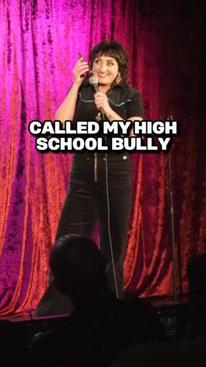 Steph Tolev Instagram - Called my high school bully onstage then had to re post it cause I was still getting bullied. #standup #standupcomedy #bully #repost #funnyreels #crowdwork #freespeech #toronto #nonames
