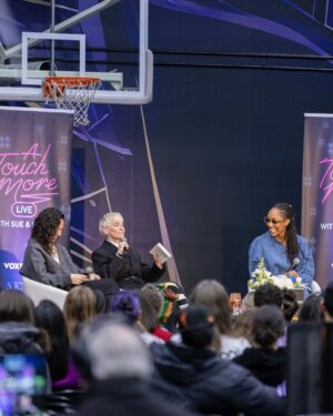 Sue Bird Instagram - Incredible live conversation with @aja22wilson, @tiphayes3 and @katemartin at the @valkyries Performance Center. Episode dropping this week 🥰

Thank you @togethxr @voxmedia @valkyries for bringing this to life! Presented by @chase 💜