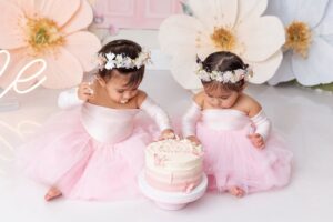 Swati Verma Instagram - 𝗢𝗠𝗚, 𝗬𝗢𝗨’𝗥𝗘 𝗔𝗟𝗥𝗘𝗔𝗗𝗬 𝟭! 🎂🎉⁣
⁣
Happiest Birthday to my twin angels, Valentina and Vanessa 👯 ⁣
⁣
A year ago, you came into our lives and brought double the love, double the joy, and endless smiles. Watching you grow has been the wildest, most amazing ride. 😻🙌🏻⁣
⁣
So grateful for every giggle, every cuddle, and every precious moment. Here’s to many more birthdays, full of love, laughter, and incredible adventures. ⁣
⁣
Thank you for making our world brighter and more beautiful. I’m so lucky to have you both.⁣
⁣
Happy Birthday, my precious girls! 💖💖⁣

🎂 @nicookie.dubai 
📸 @youbabystudio