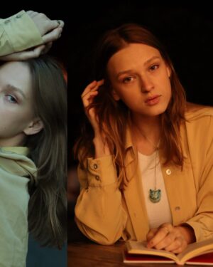 Taisiia-Oksana Shchuruk Instagram - вчора зловила @lera_gichko для @september.journal💫
в руках [Еріх Фромм #мистецтволюбові]
на шиї @syayu.brand❣️

який сет хочеш подивитись ще?
1✨ 2🌗 3📖 4🏮 5🚇