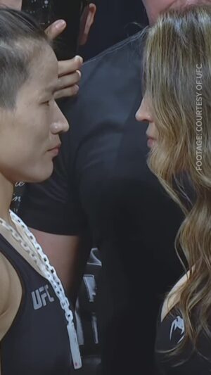 Tatiana Suarez Instagram - Zhang Weili and Tatiana Suarez have the final faceoff for their strawweight title clash #UFC312 (via @ufc)

🔗 FULL FACEOFFS IN BIO