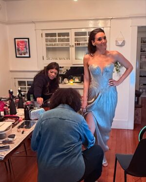 Vanessa Rubio Instagram - Remember you are a Goddess and you deserve the best. Never forget that 🤍 This exquisite dress by @marialuciahohanofficial 
@marialucianhohan24 was perfectly aligned with me to celebrate the @cobrakaiseries final premiere. This serendipitous role of Carmen is very much connected in my heart to my mother, who is in the Heavenly realms. I felt her grace all throughout filming of the series, and in all the epic celebration. Here’s to the Goddess path 🤍🌹🤍