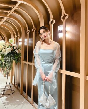 Wannarot Sonthichai Instagram - 𝑷𝒂𝒔𝒕𝒆𝒍 𝒎𝒐𝒎𝒆𝒏𝒕🩵💛💜
#marriedtomicknutch 
.
.
👗: @threep.co 
👡: @chomsoftshoes 
👛: @proshoes_official