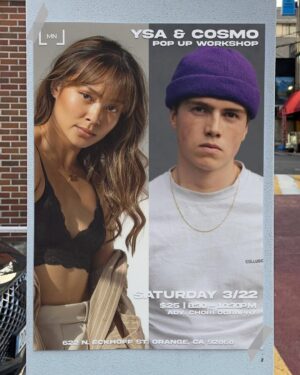 Ysa Penarejo Instagram - [ POP UP CLASS ] 3/22🌲🖤

@ysapenarejo & @cosmo.aurelio | Adv. Choreography 
8:30-10:30pm

$25 • 50 person capacity

We offer workshops that feature different guest artists. Our mission is to create an in-depth experience with each artist to learn their craft and share human connection 🌲✨

See you soon 🍃

⌊ Register online using the link in our bio ⌋