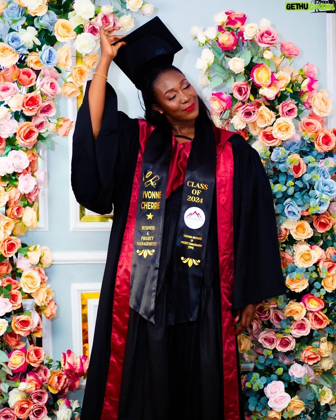 Yvonne Cherrie - 56.8K Likes - Walisema nimeshazeeka kwanini nirudi shule? Kufanya nini? Na wengine walinicheka sana kuniona naingia darasani na hawakuamini kwenye dhana ya kuanza upya. But today, I proudly graduate in Business and Project Management as the eldest in my class na NIMEBUTUA hasa ( BEST PERFORMING GRADUANT). Huu ni ushuhuda wa uvumillivu, ujasiri na uthubutu. This MILESTONE proves it’s never too late to achieve your dreams, na unajua nini? This is only the beginning. Tunaendelea hakuna kurudi nyuma. Stay tuned, greater things are on the way!
#bikizeekarudishule
#GraduationDay #BusinessAndProjectManagement #FirstClassGPA #NeverTooLate #BreakingBarriers #NewBeginnings”